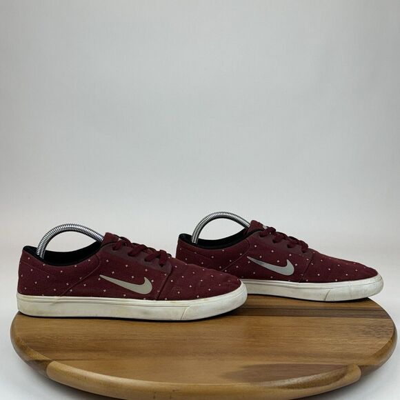 Mens Nike SB Portmore Red‎ Canvas Premium Casual Skate Sneakers Shoes Size 8 D - Picture 1 of 9